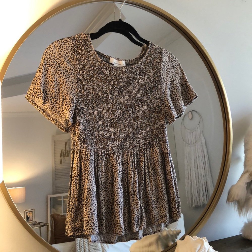 size small cheetah print soft dress-up shirt